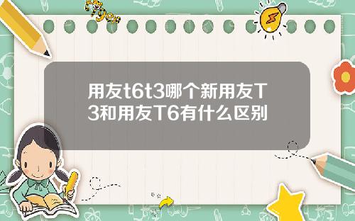 用友t6t3哪个新用友T3和用友T6有什么区别