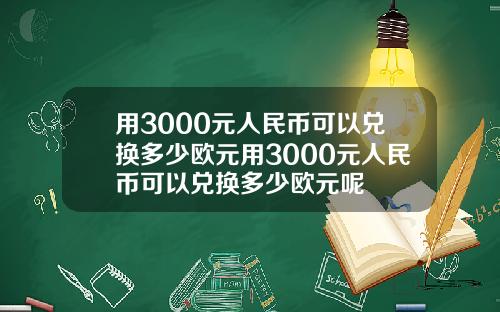 用3000元人民币可以兑换多少欧元用3000元人民币可以兑换多少欧元呢
