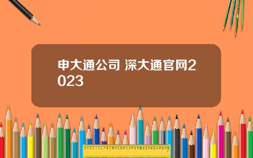申大通公司 深大通官网2023