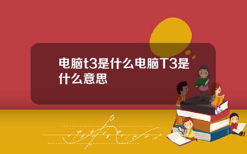 电脑t3是什么电脑T3是什么意思