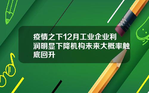 疫情之下12月工业企业利润明显下降机构未来大概率触底回升