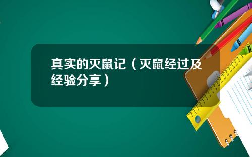 真实的灭鼠记（灭鼠经过及经验分享）