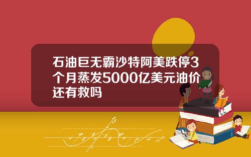 石油巨无霸沙特阿美跌停3个月蒸发5000亿美元油价还有救吗
