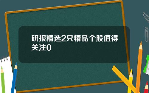 研报精选2只精品个股值得关注0