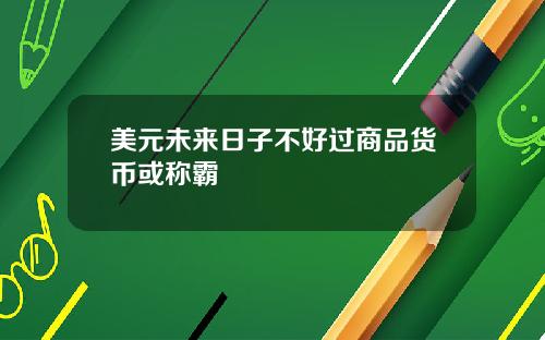 美元未来日子不好过商品货币或称霸
