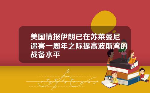 美国情报伊朗已在苏莱曼尼遇害一周年之际提高波斯湾的战备水平