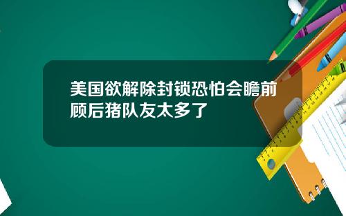 美国欲解除封锁恐怕会瞻前顾后猪队友太多了