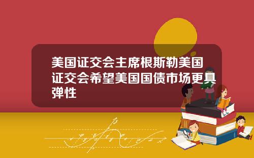 美国证交会主席根斯勒美国证交会希望美国国债市场更具弹性