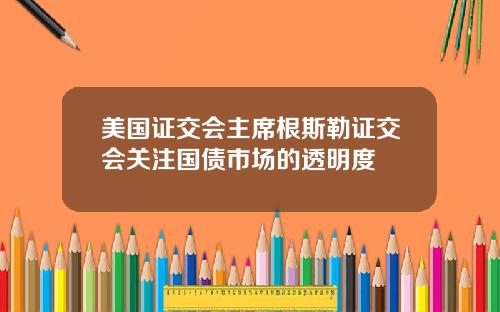 美国证交会主席根斯勒证交会关注国债市场的透明度