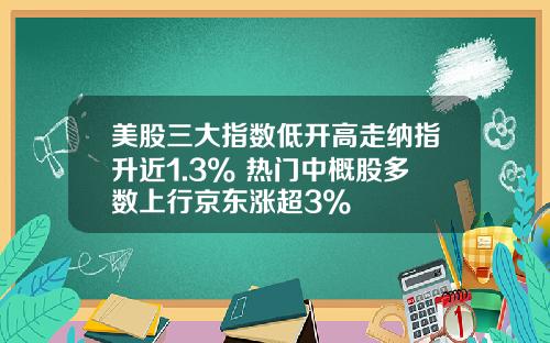 美股三大指数低开高走纳指升近1.3% 热门中概股多数上行京东涨超3%