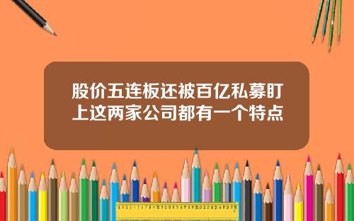 股价五连板还被百亿私募盯上这两家公司都有一个特点