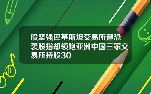 股坚强巴基斯坦交易所遭恐袭股指却领跑亚洲中国三家交易所持股30