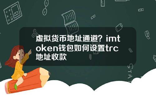 虚拟货币地址通道？imtoken钱包如何设置trc地址收款