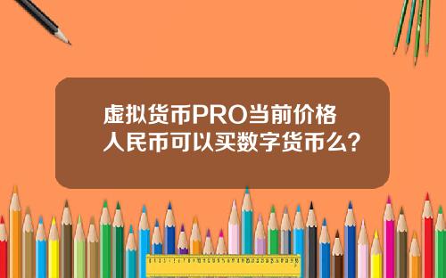 虚拟货币PRO当前价格 人民币可以买数字货币么？