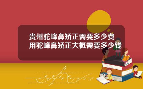 贵州驼峰鼻矫正需要多少费用驼峰鼻矫正大概需要多少钱