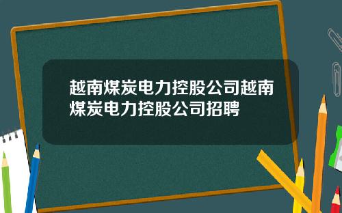 越南煤炭电力控股公司越南煤炭电力控股公司招聘