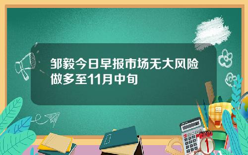 邹毅今日早报市场无大风险做多至11月中旬