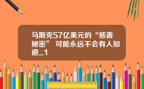 马斯克57亿美元的“慈善秘密” 可能永远不会有人知道_1