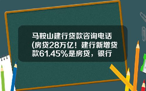 马鞍山建行贷款咨询电话 (房贷28万亿！建行新增贷款61.45%是房贷，银行的钱去哪儿了？)_1