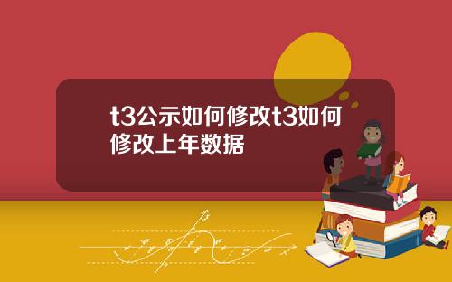 t3公示如何修改t3如何修改上年数据