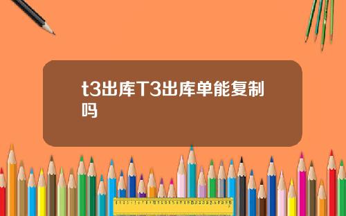 t3出库T3出库单能复制吗