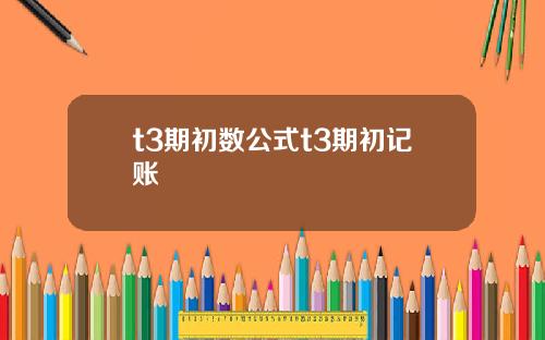 t3期初数公式t3期初记账
