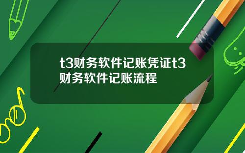 t3财务软件记账凭证t3财务软件记账流程