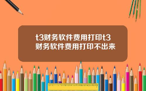 t3财务软件费用打印t3财务软件费用打印不出来