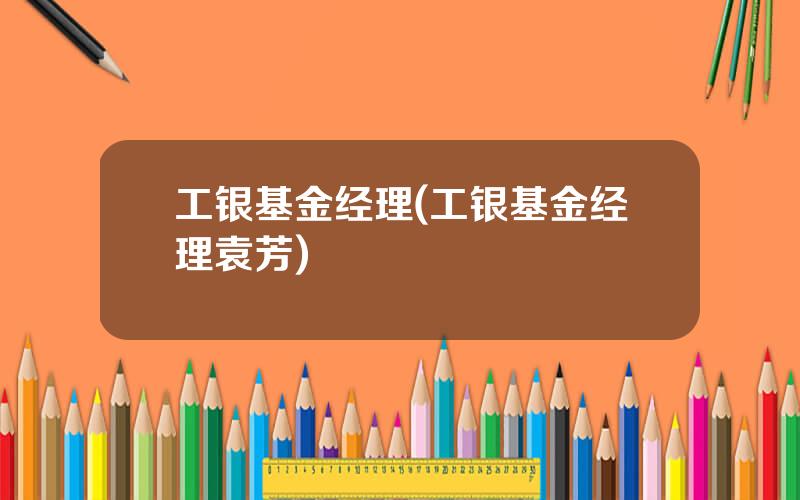 工银基金经理(工银基金经理袁芳)