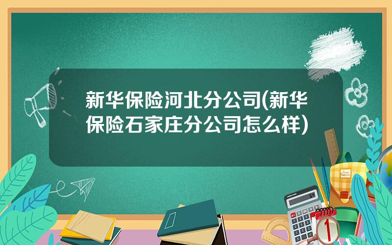 新华保险河北分公司(新华保险石家庄分公司怎么样)