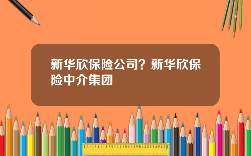 新华欣保险公司？新华欣保险中介集团