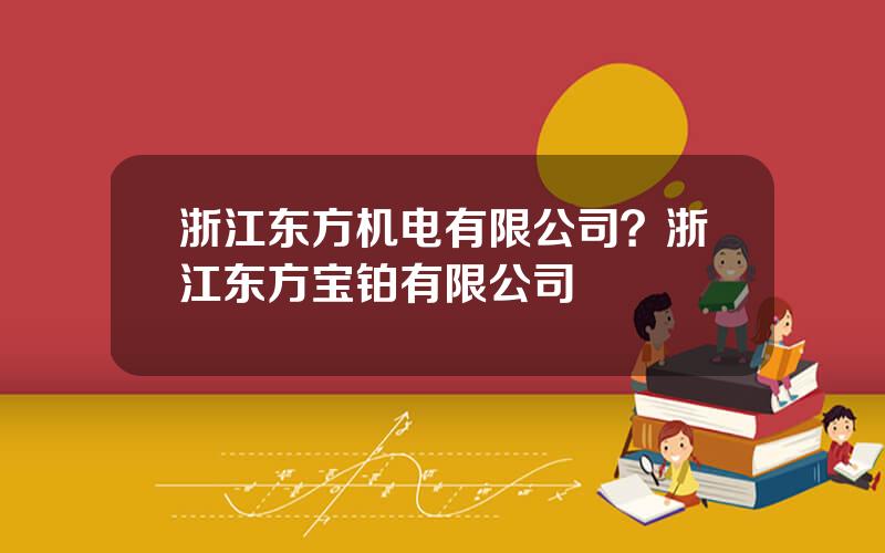 浙江东方机电有限公司？浙江东方宝铂有限公司