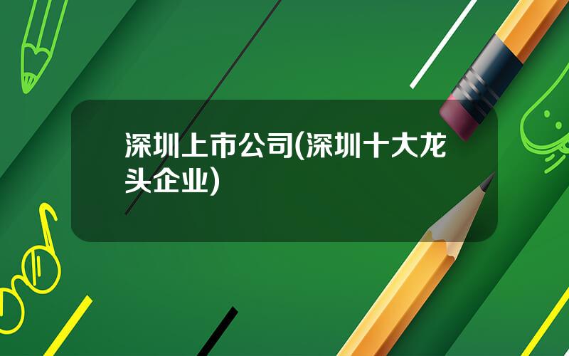 深圳上市公司(深圳十大龙头企业)