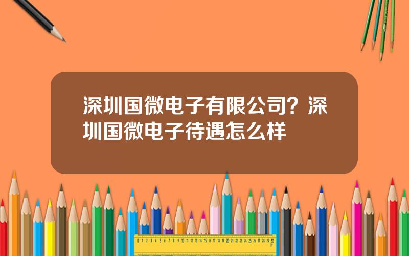 深圳国微电子有限公司？深圳国微电子待遇怎么样