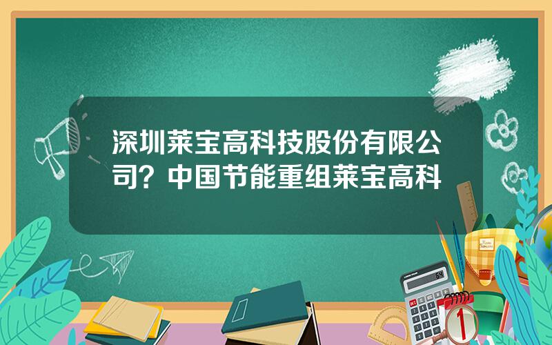 深圳莱宝高科技股份有限公司？中国节能重组莱宝高科