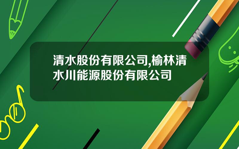 清水股份有限公司,榆林清水川能源股份有限公司