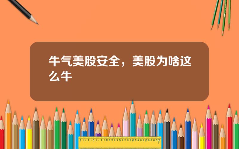 牛气美股安全，美股为啥这么牛