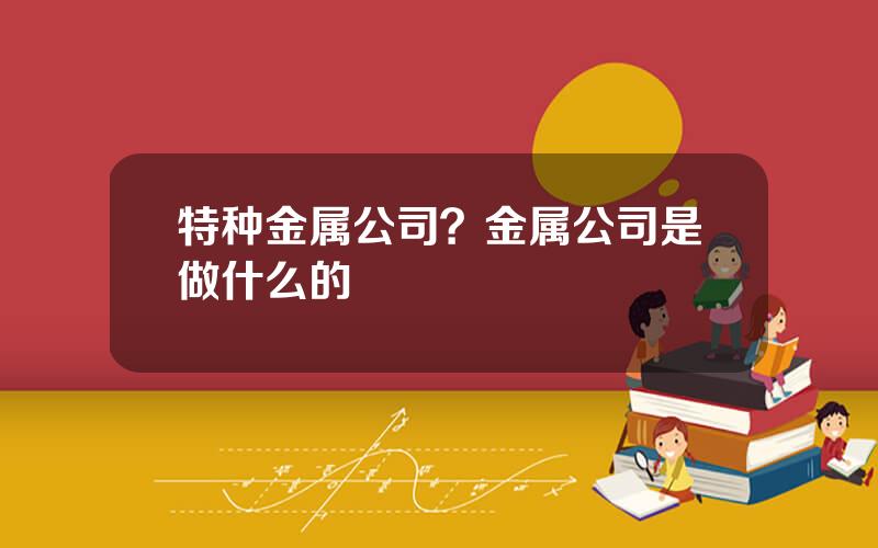 特种金属公司？金属公司是做什么的