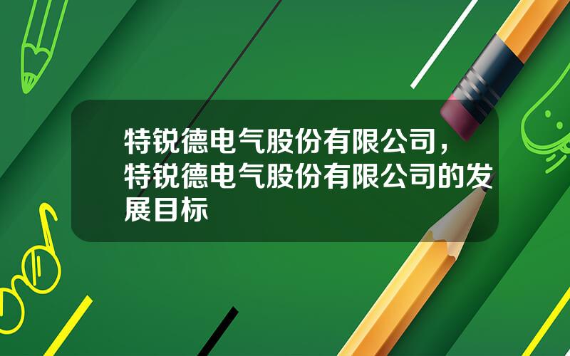 特锐德电气股份有限公司，特锐德电气股份有限公司的发展目标