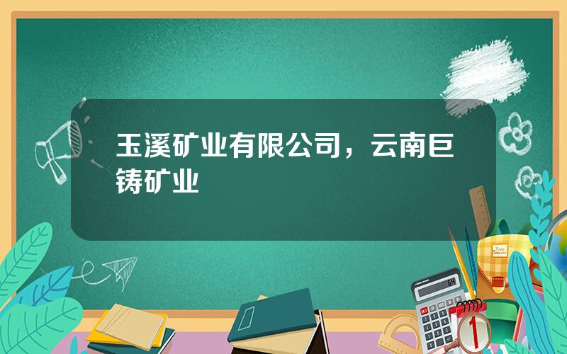 玉溪矿业有限公司，云南巨铸矿业
