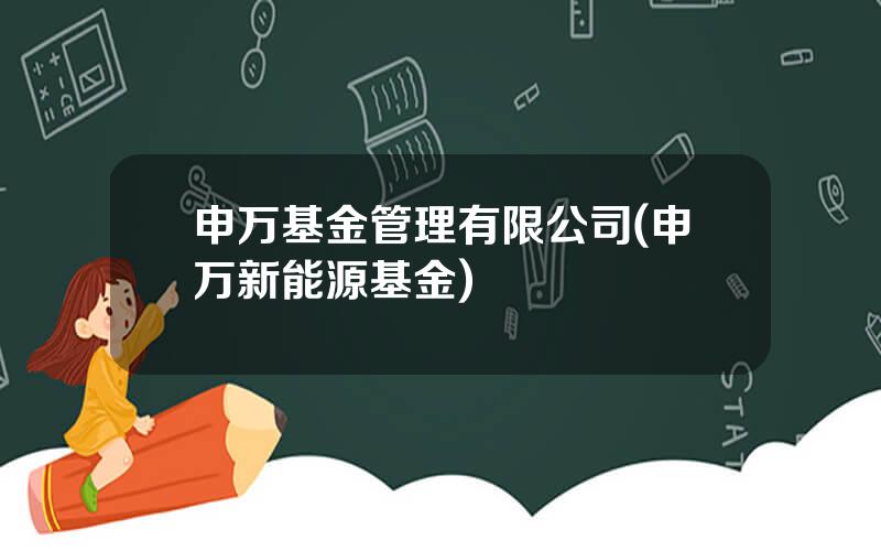 申万基金管理有限公司(申万新能源基金)