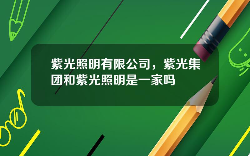 紫光照明有限公司，紫光集团和紫光照明是一家吗
