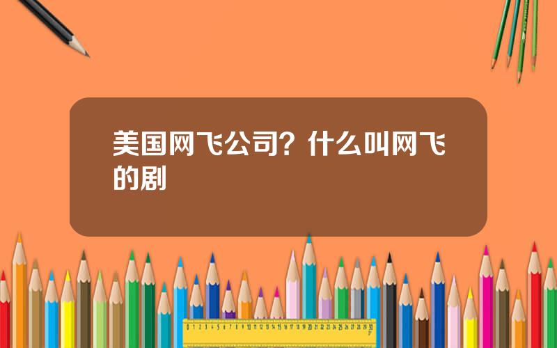 美国网飞公司？什么叫网飞的剧