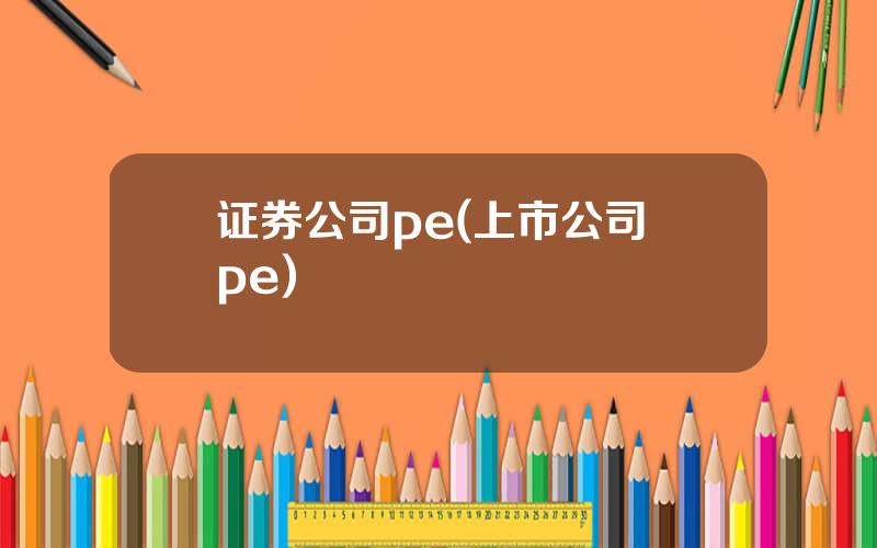 证券公司pe(上市公司+pe)