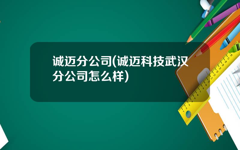 诚迈分公司(诚迈科技武汉分公司怎么样)